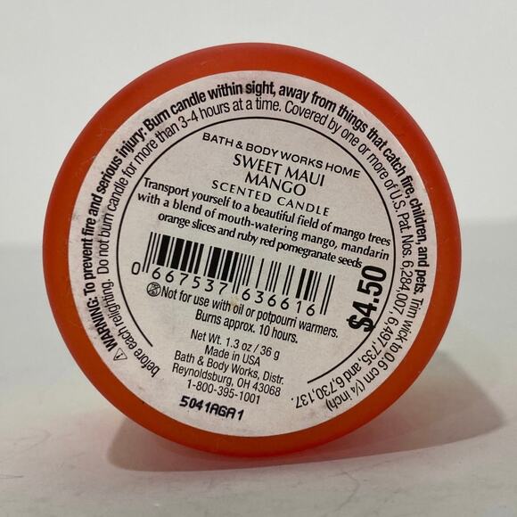 UNBURNED Bath & Body Works Sweet Maui Mango 1 Wick Mini Scented Candle 1.3 Oz - Picture 5 of 6